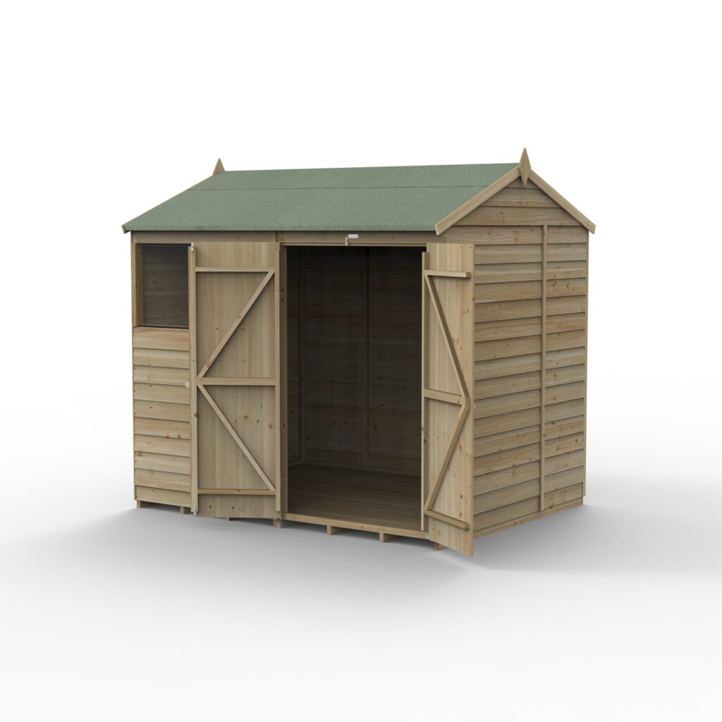 4LIFE Reverse Apex Shed 8×6 – Double Door – 2 Windows (Installation) 5013053201268 2